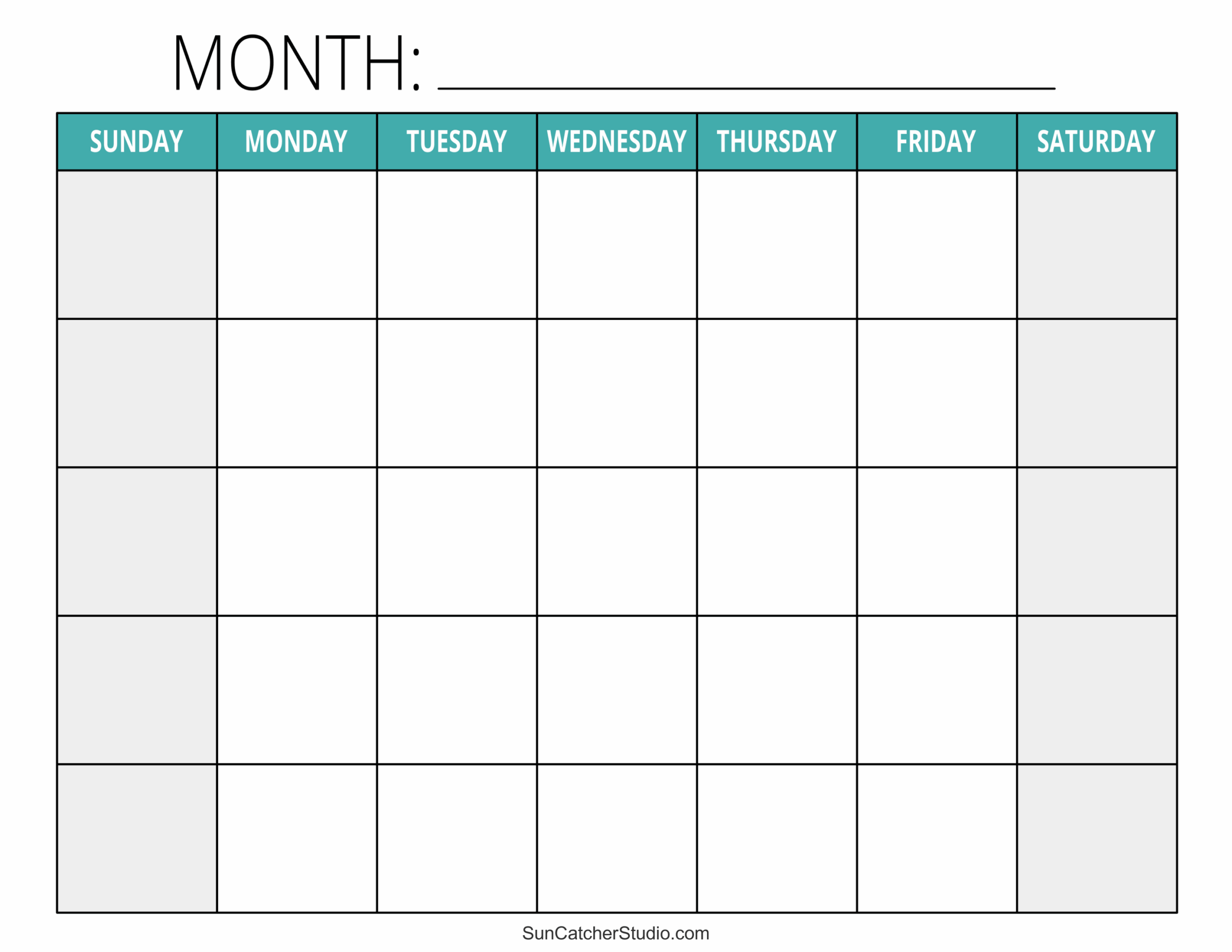 Blank Calendar Templates Free Printable