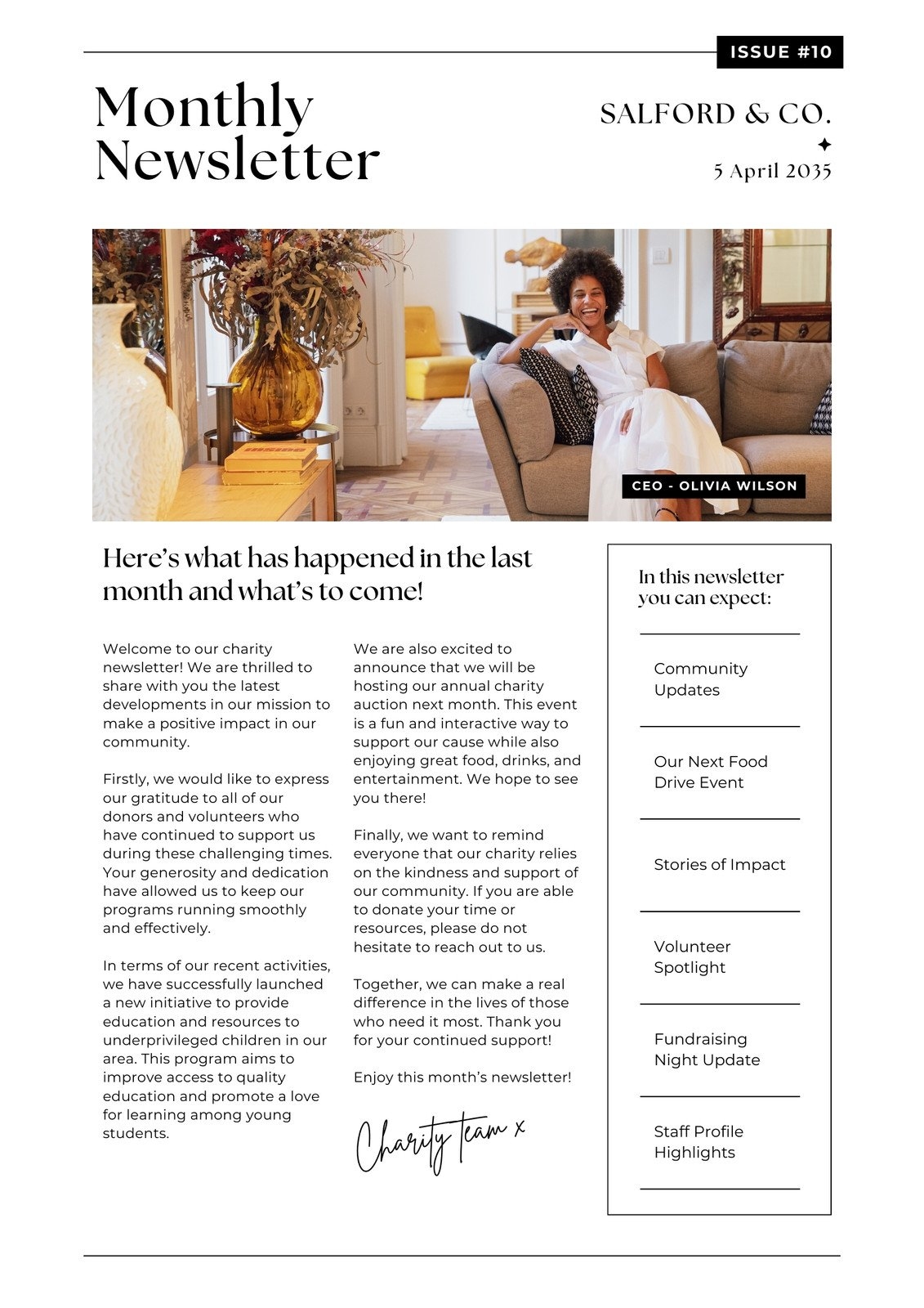 A Free Printable October Newsletter Templates