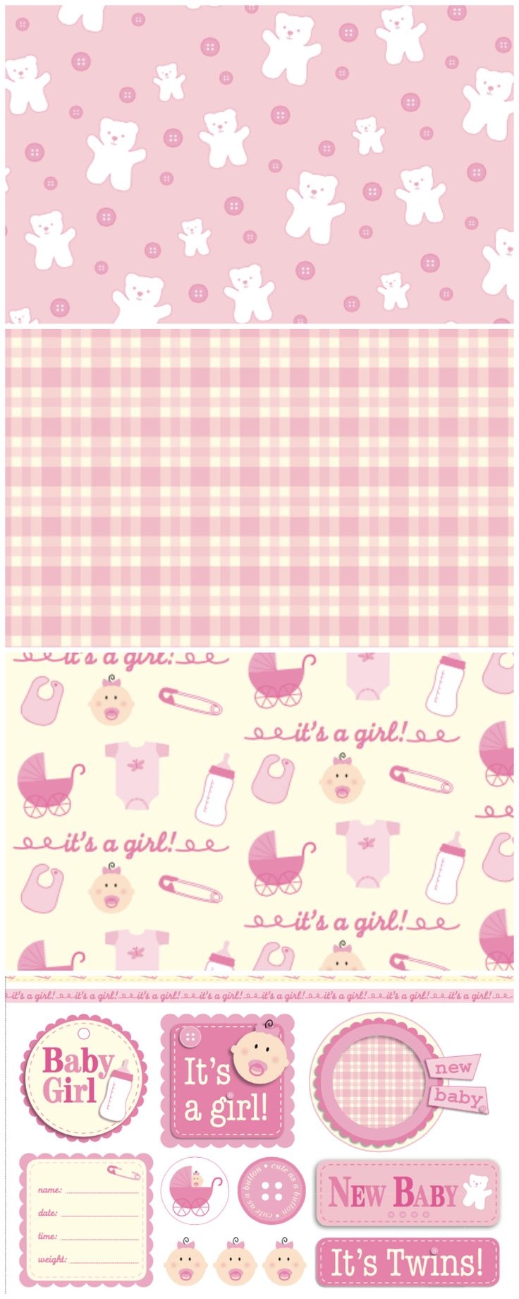 Free Classic New Baby Patterned Papers