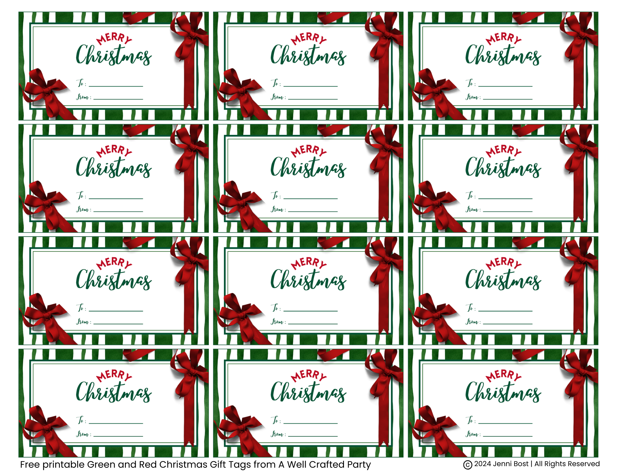 Christmas Gift Tag Templates Free Printable
