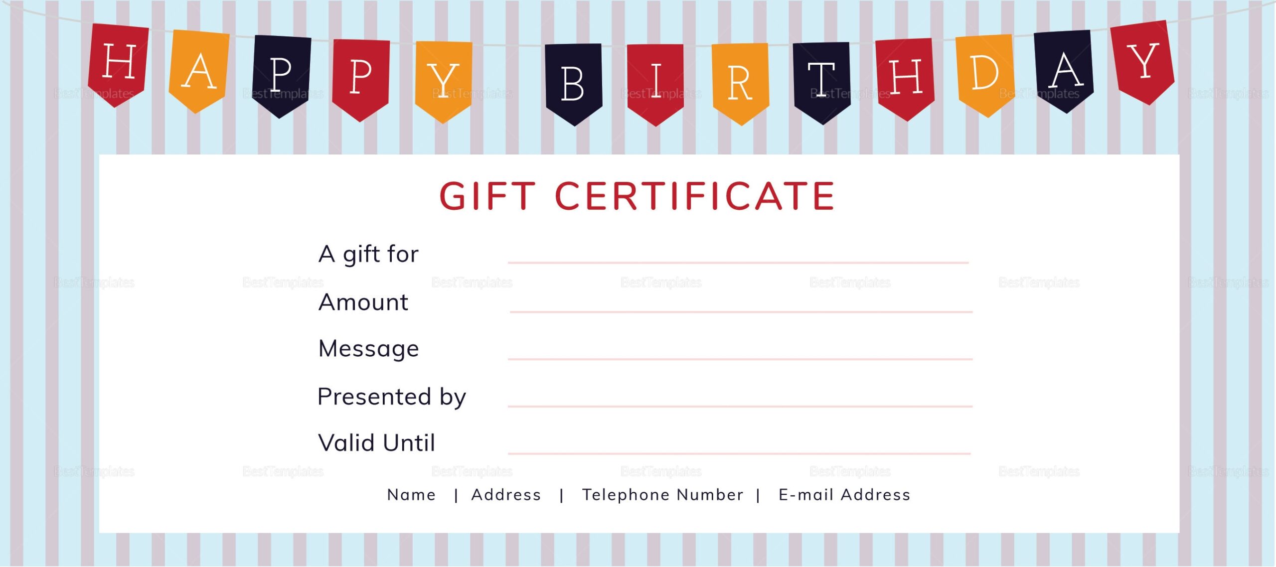 Free Printable Birthday Gift Certificate Templates