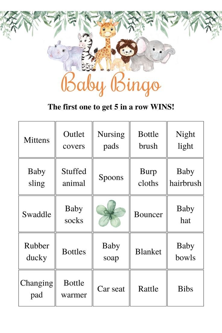 Baby Bingo Templates Free Printable