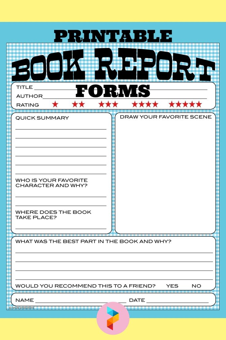Book Report Templates Free Printable