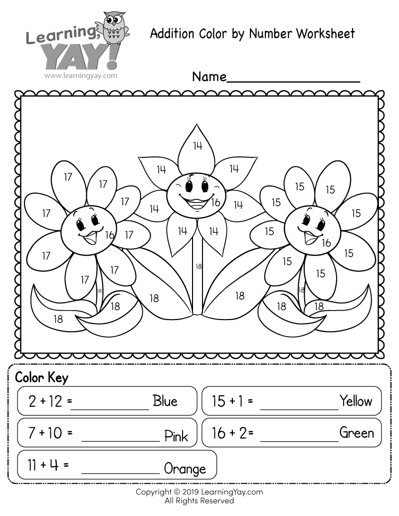 Color By Number Printable Worksheets