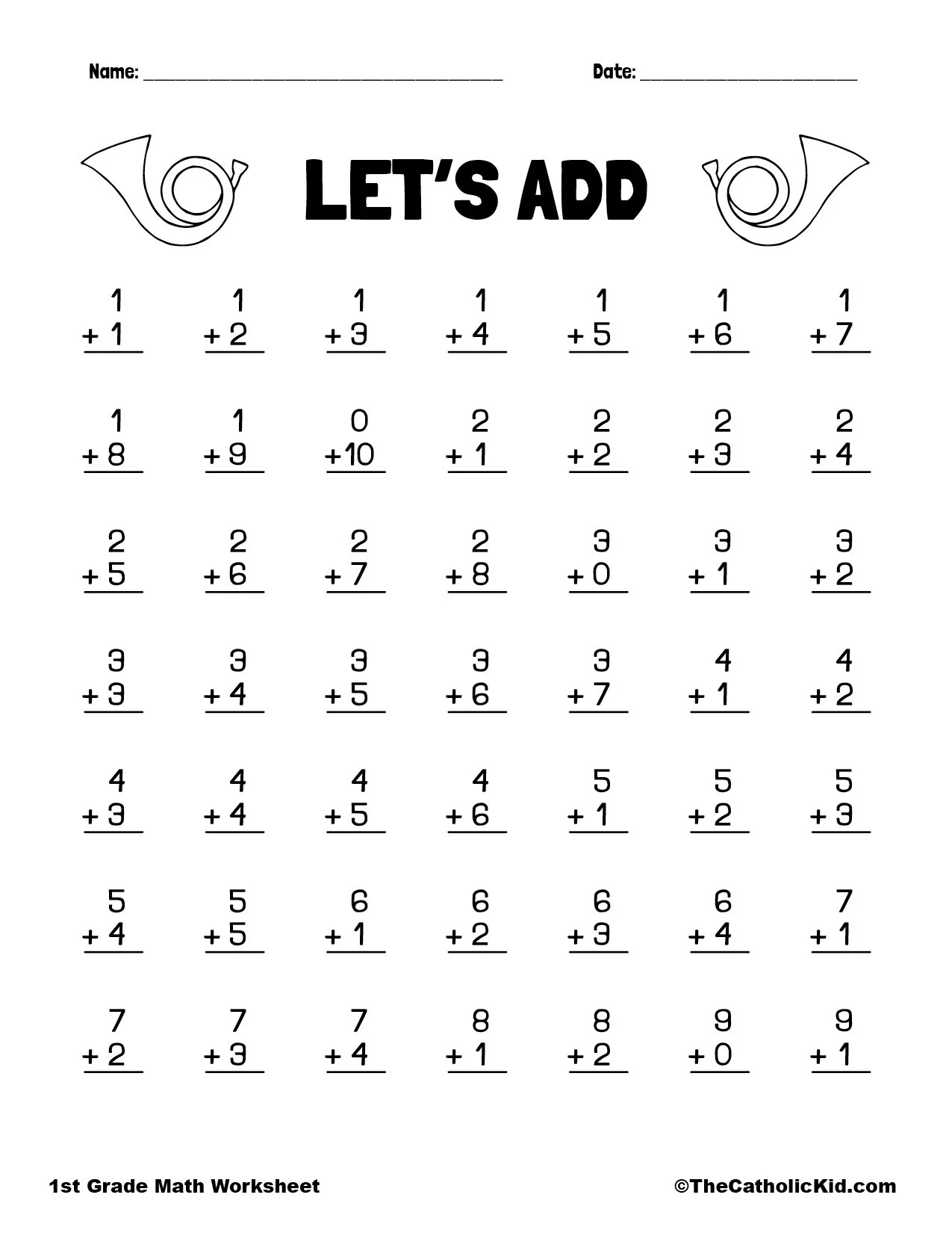 Free Printable Worksheets For 1St Grade