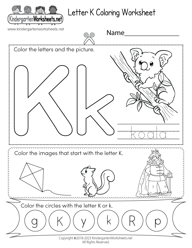 Free Printable Letter K Worksheets