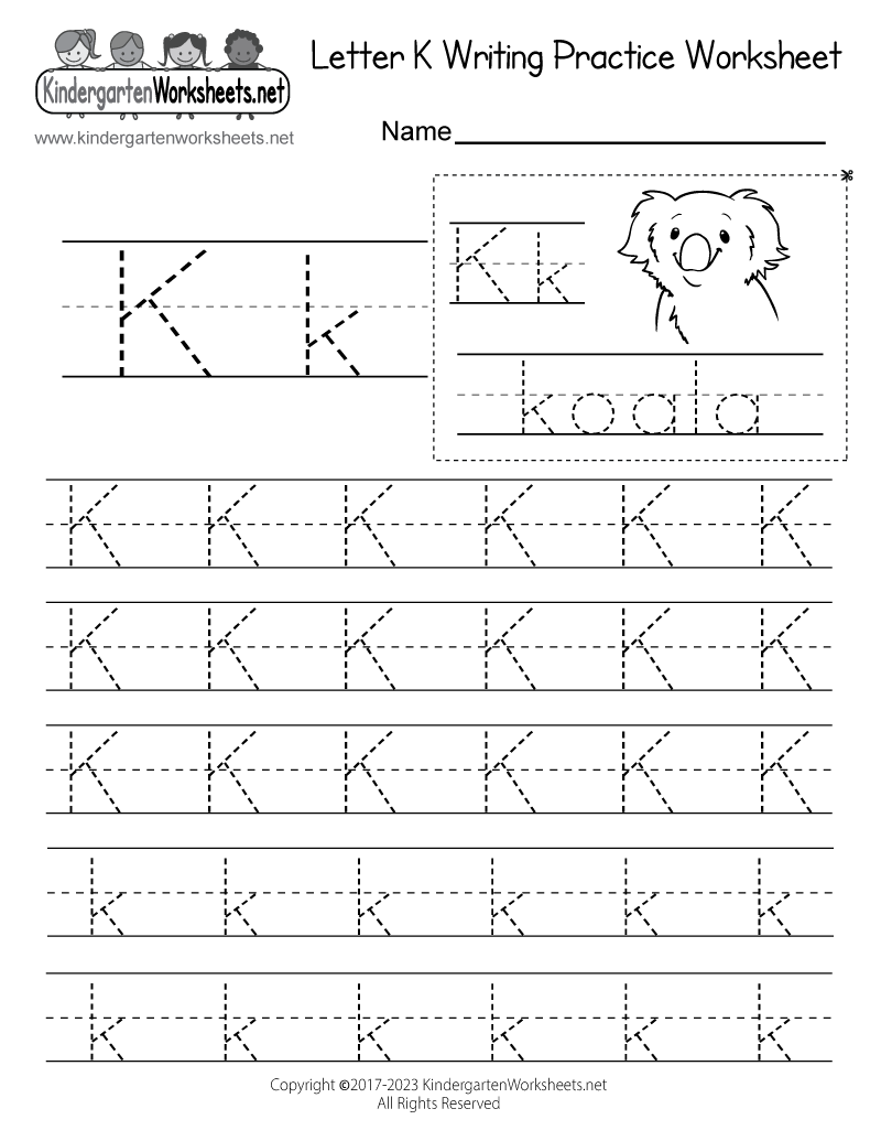Free Printable Kindergarten Writing Worksheets