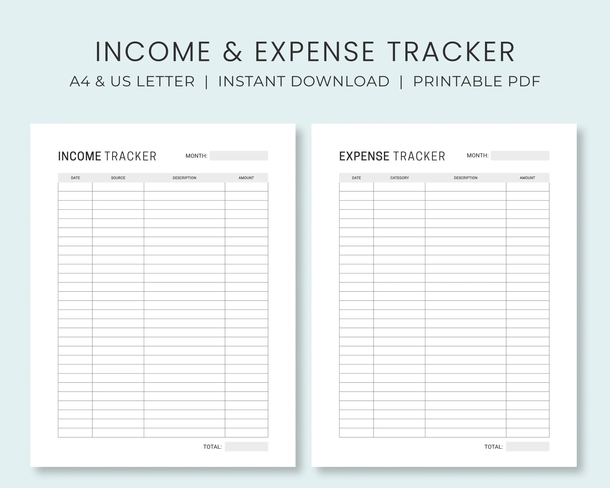 Printable Income And Expense Worksheet