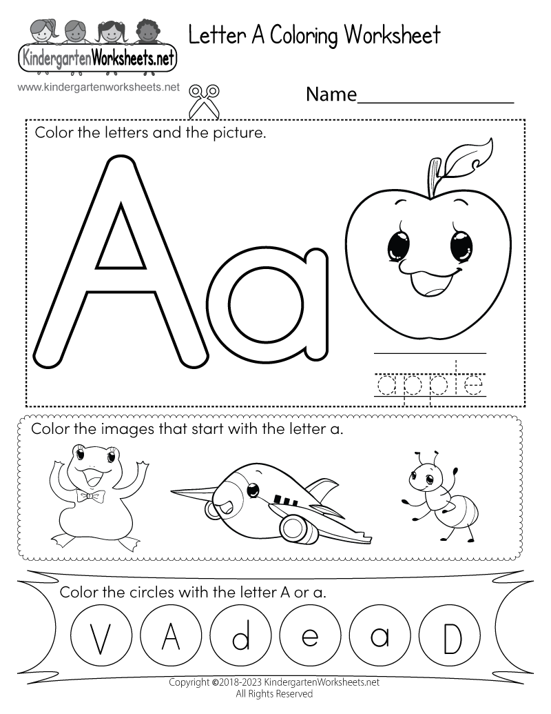 Kindergarten Free Printable Worksheets Alphabet