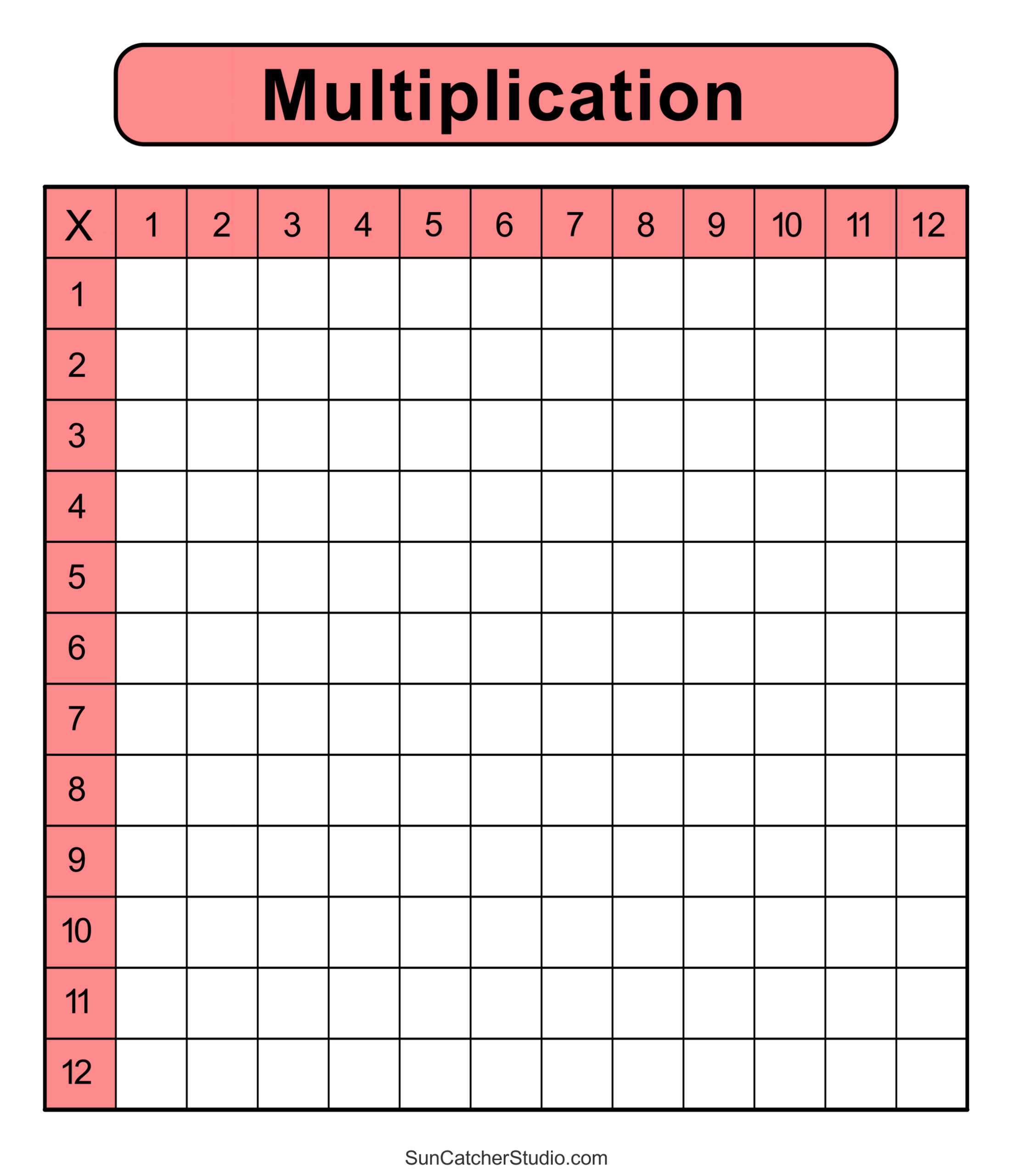 Free Printable Math Times Table Worksheets