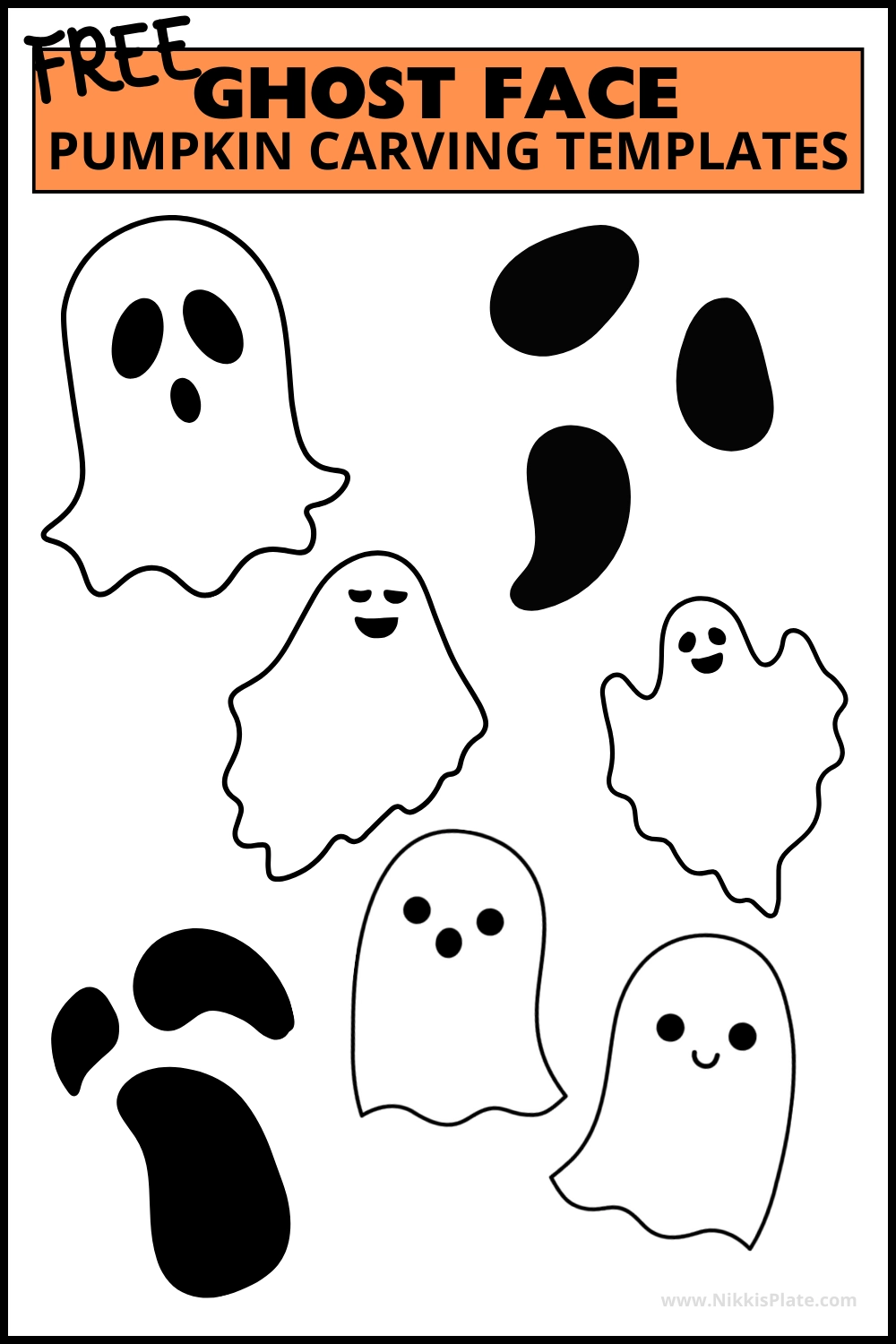 10 FREE Ghost Face Pumpkin Carving Templates Printables NP