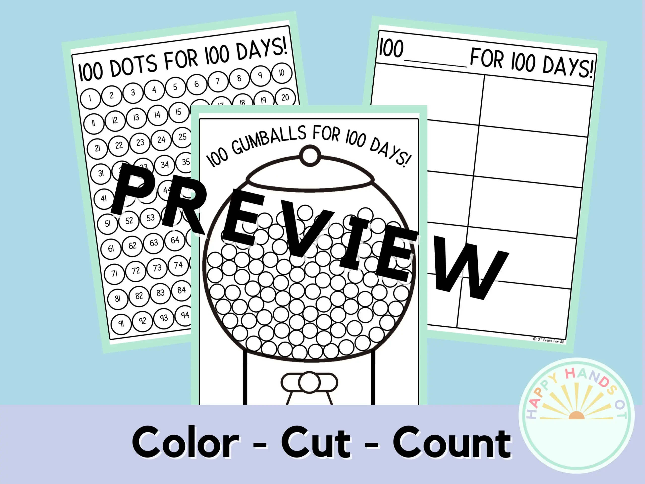 Printable 100 Day Gumball Machine Template Printable 100 Day Gumball Machine Template