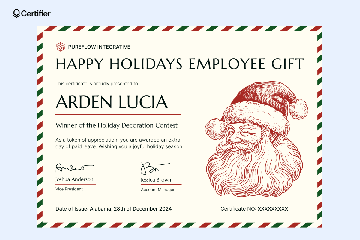 Free Printable Santa Certificate Template