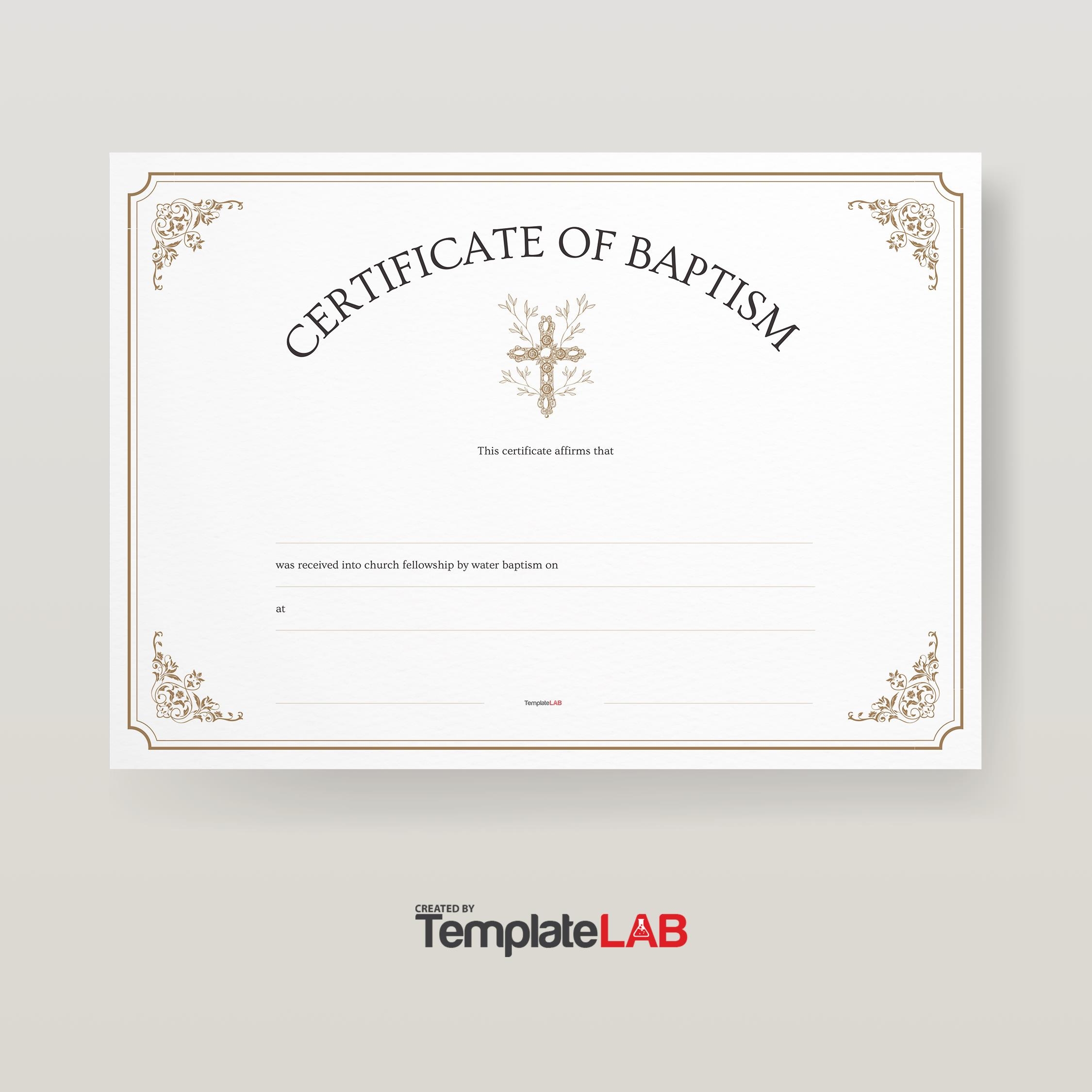 Free Printable Baptism Certificates Templates