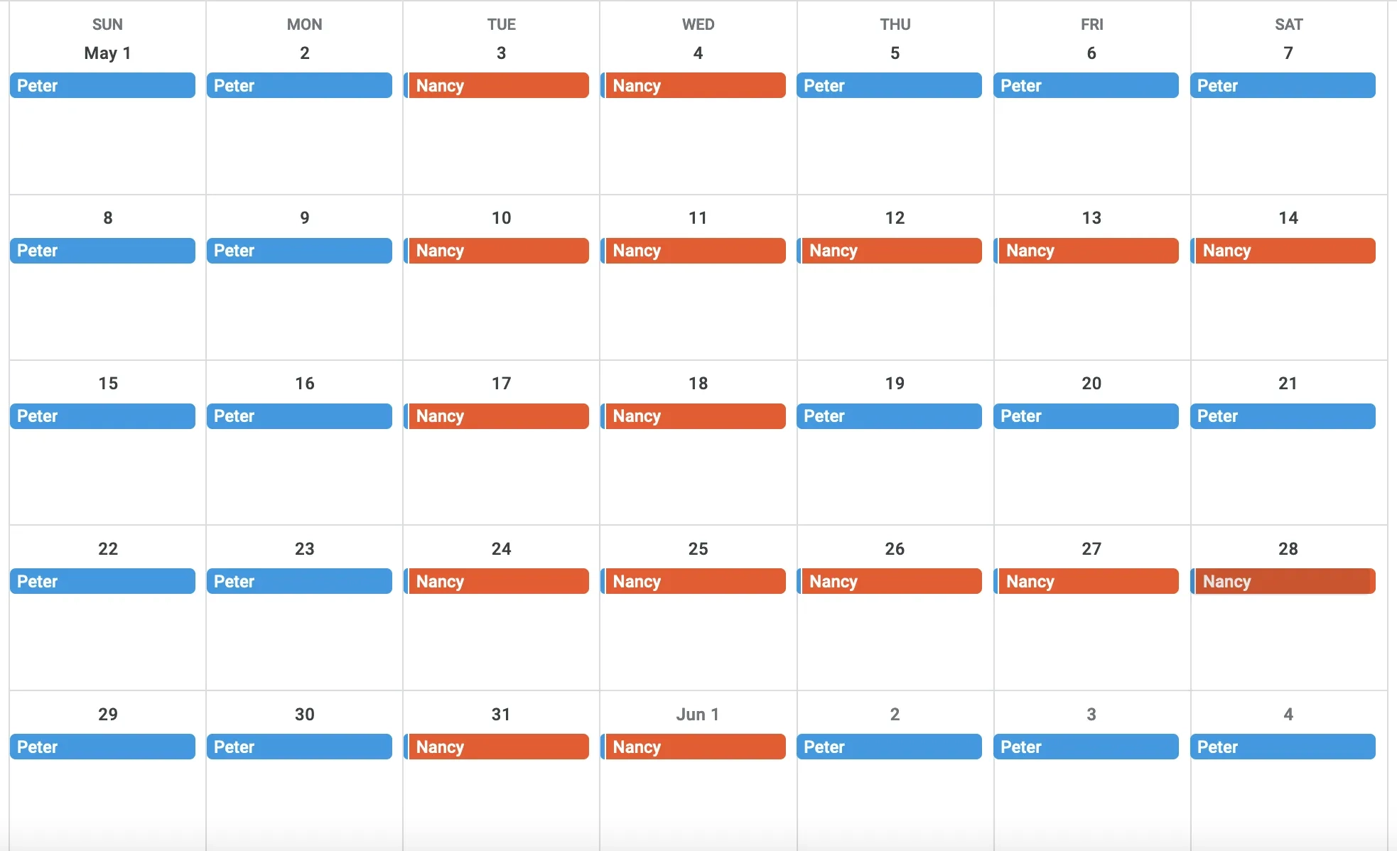 2 2 5 5 Custody Schedule