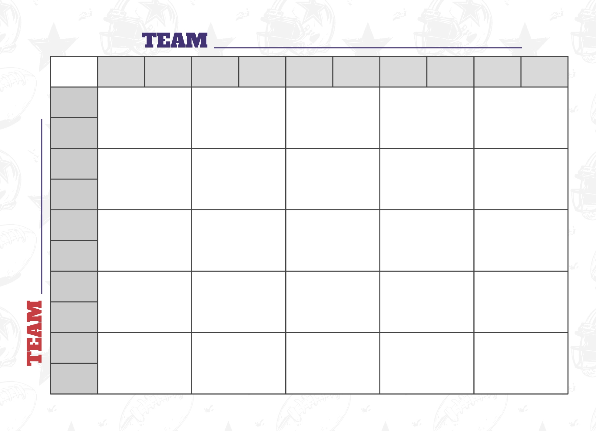 Free Printable Super Bowl Squares Template