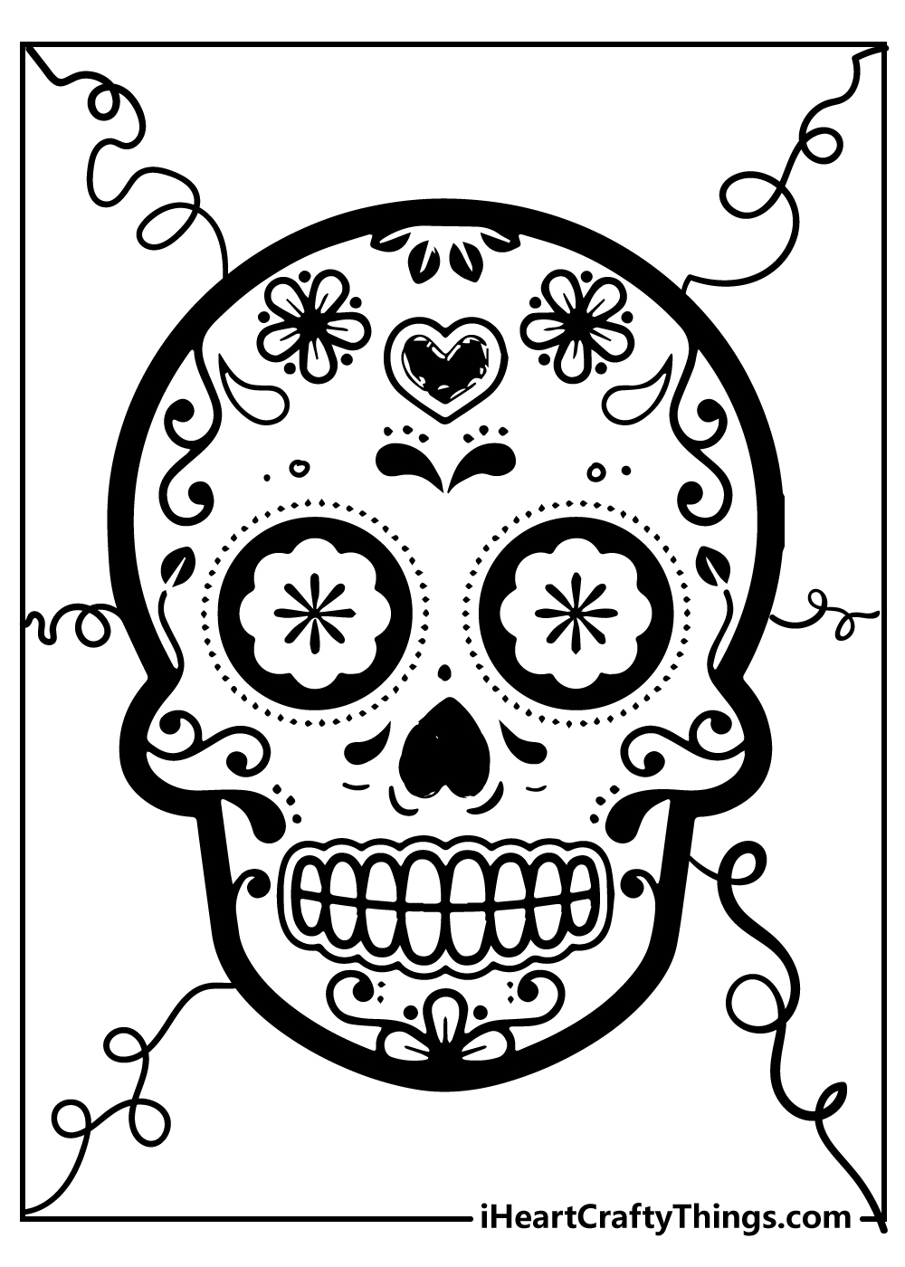 30 Sugar Skull Coloring Pages For Day Of The Dead