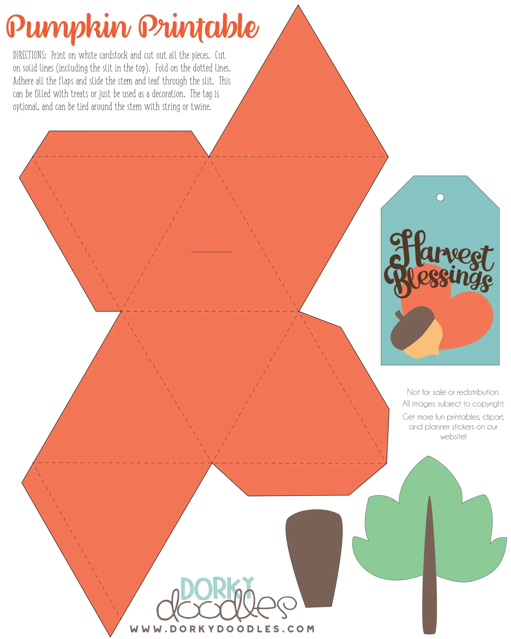 Printable 3D Paper Pumpkin Templates Printable 3D Paper Pumpkin Templates