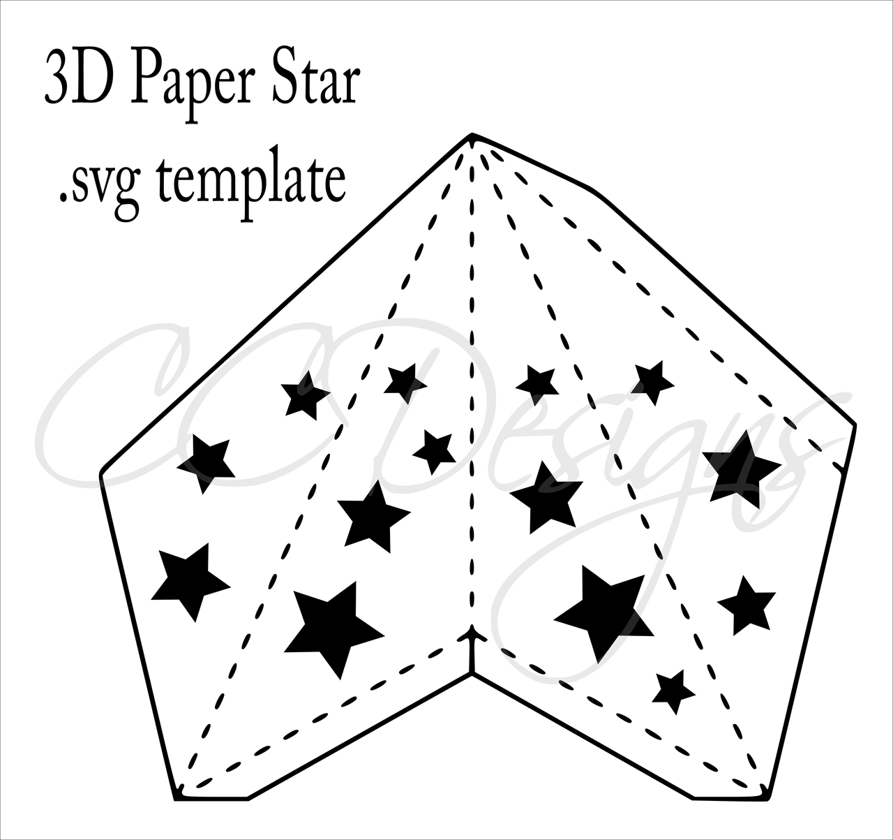 3D Paper Star Templates DIY Paper Star Craft SVG PDF Template Catching Colorflies