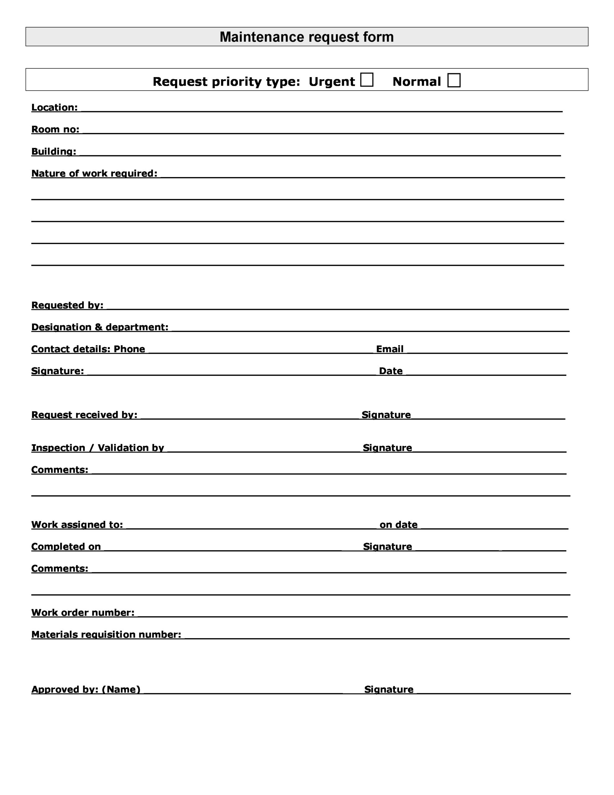 54 Maintenance Request Form Templates Free TemplateLab 54 Maintenance Request Form Templates Free TemplateLab