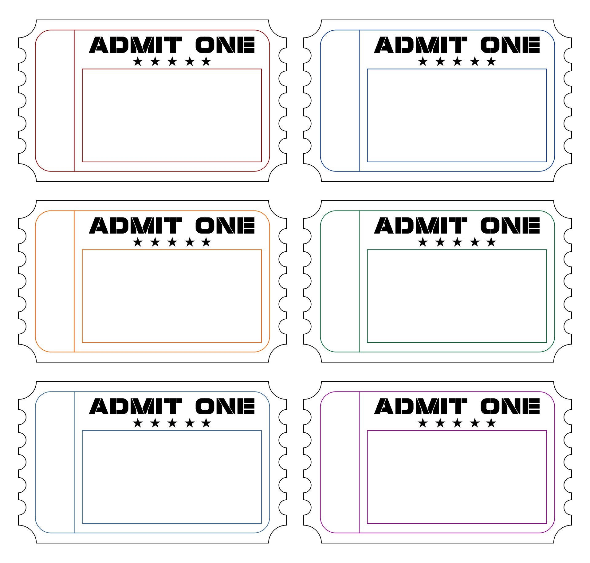 Admit One Ticket Templates 10 Free PDF Printables Printablee