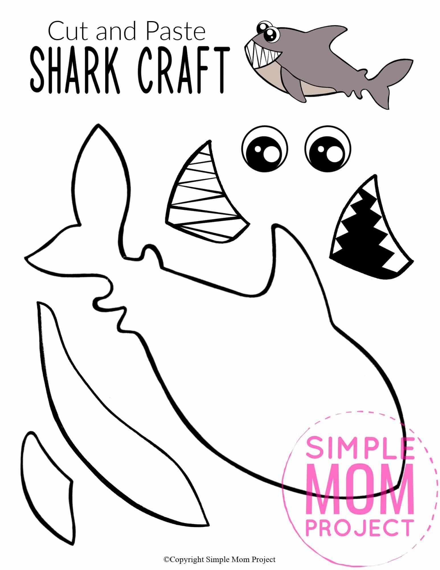 Adorable Shark Craft For Kids With Free Template