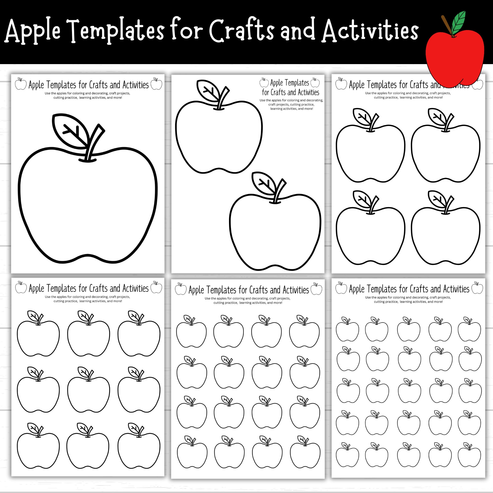 Printable Cut Out Apple Template