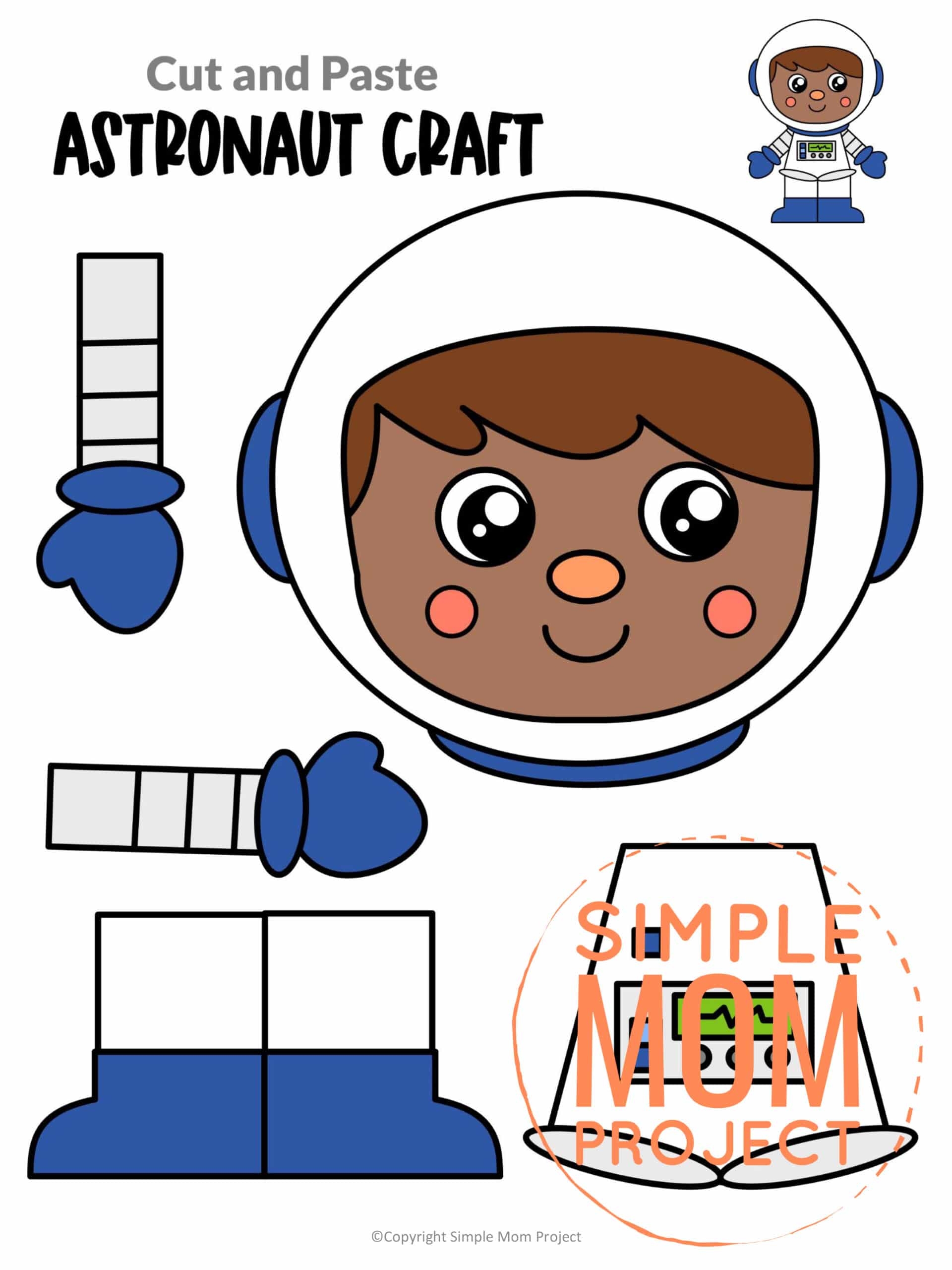 Astronaut Craft With Printable Template Simple Mom Project Astronaut Craft With Printable Template Simple Mom Project