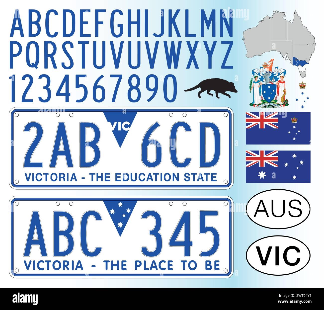 Australian License Plate Cut Out Stock Images Pictures Alamy