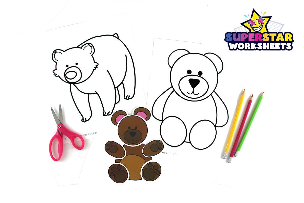 Bear Template Free Printables Superstar Worksheets