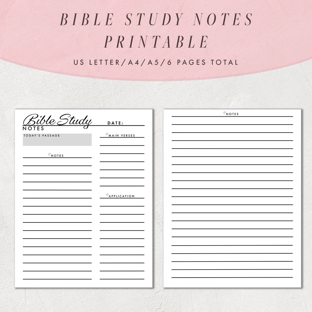 Printable Bible Study Journal Template