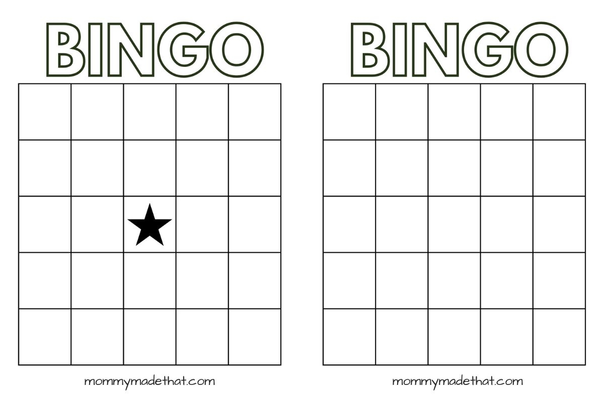 Free Printable Blank Bingo Template Free Printable Blank Bingo Template