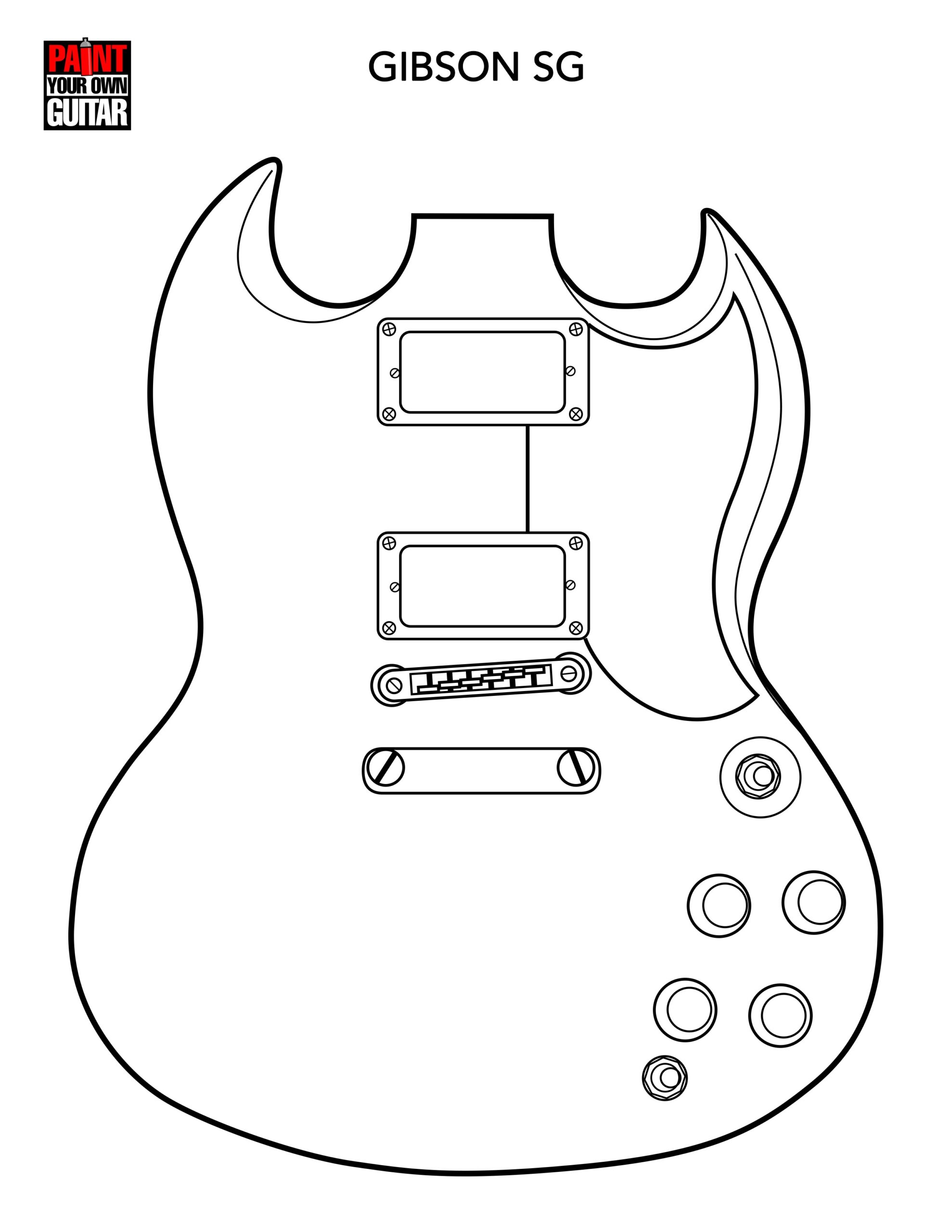 Full Size Printable Guitar Templates