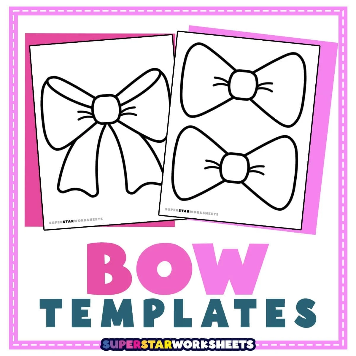 Bow Template Free Printables Superstar Worksheets