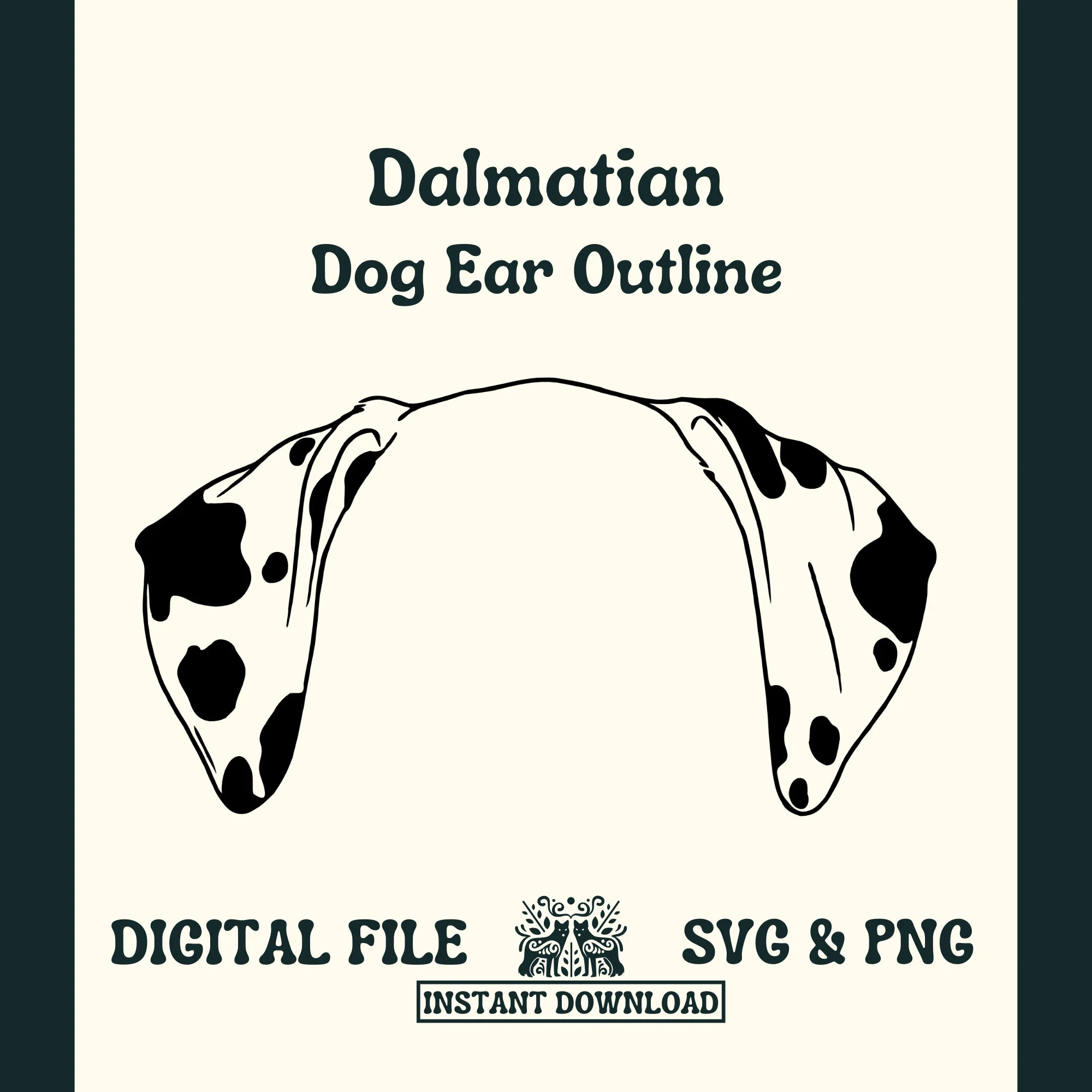 Buy Dalmatian Dog Ear Outline SVG Cut File And PNG File For Cricut Or Silhouette Digital File Online In India Etsy
