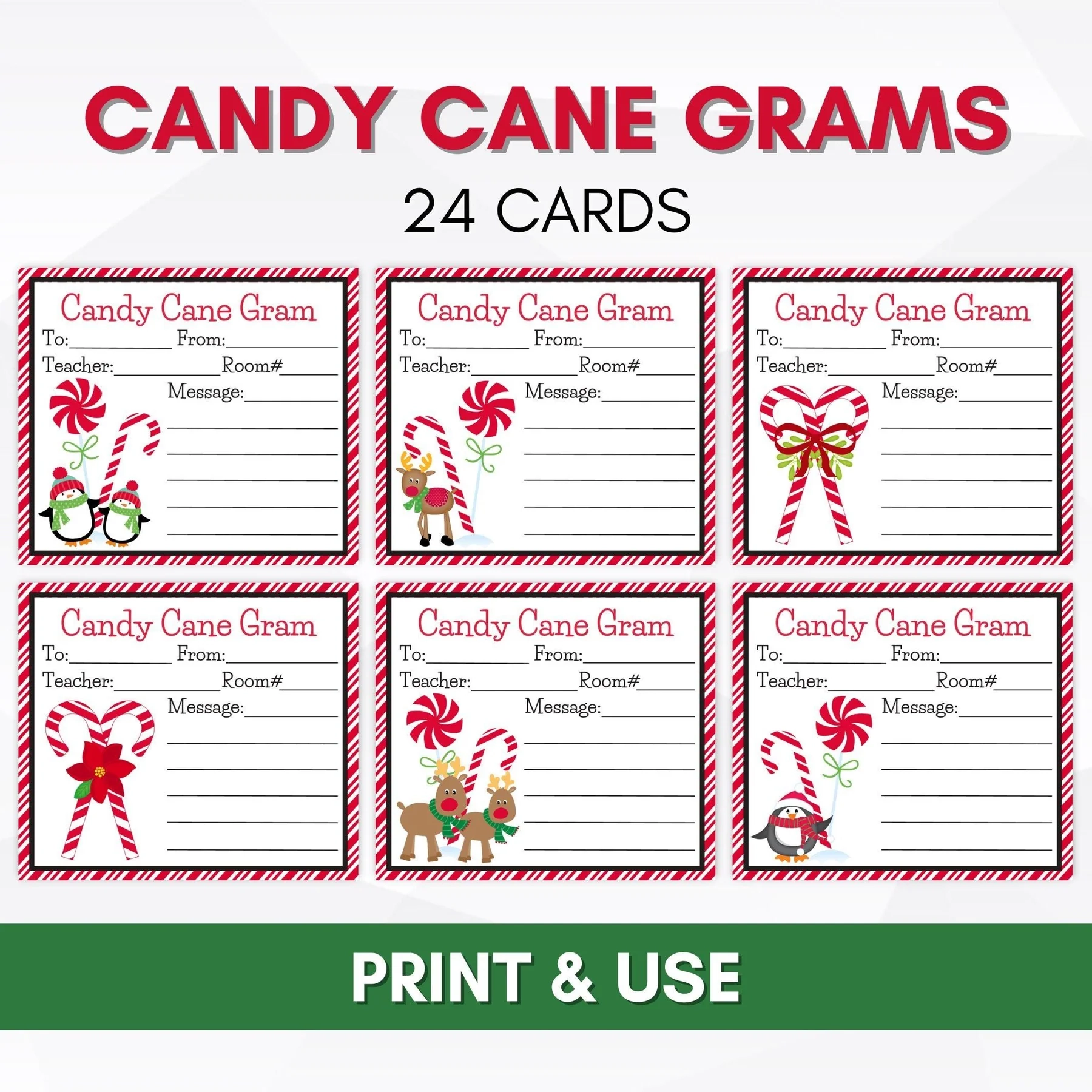 Candy Cane Grams Fundraiser Printable Simple Desert Designs