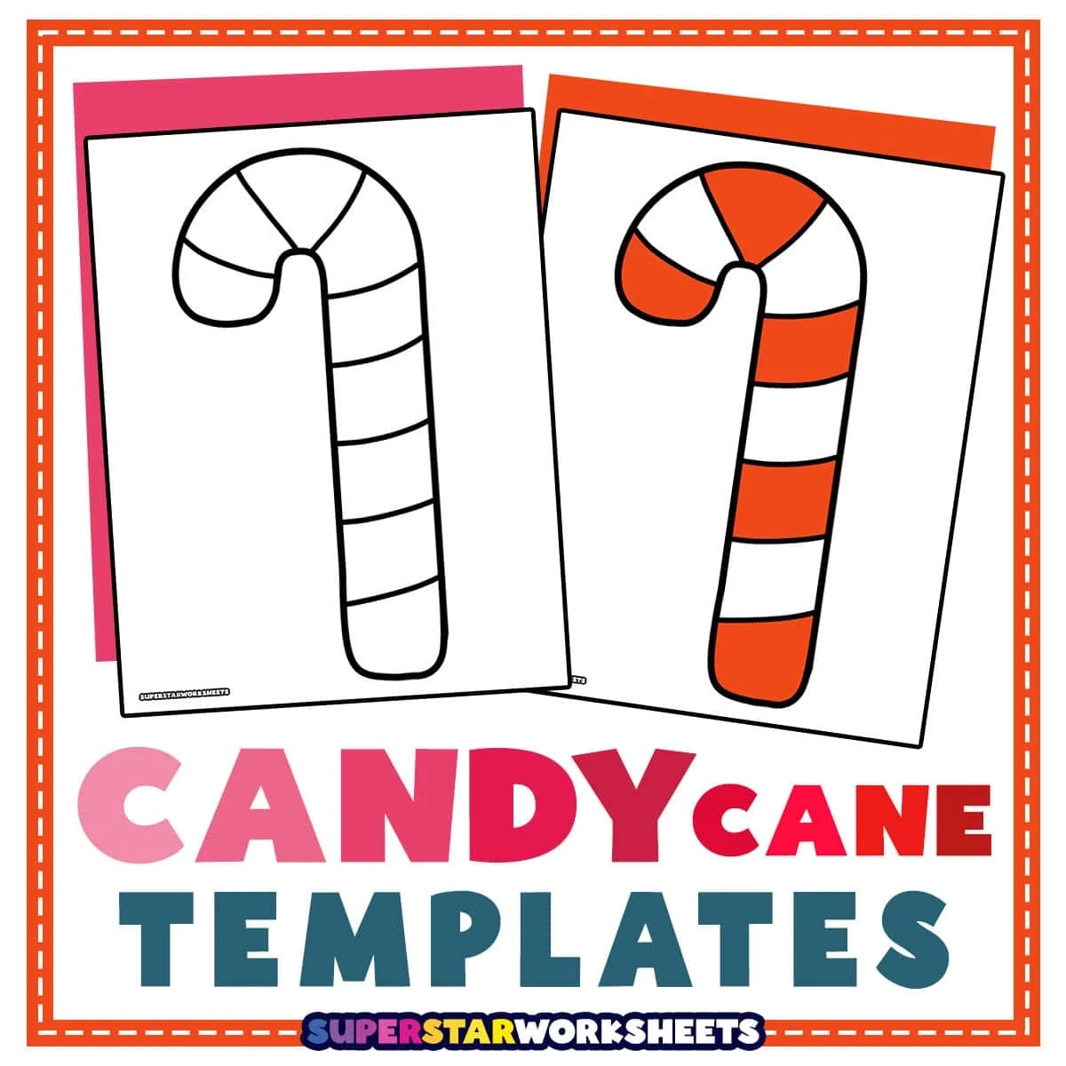 Candy Cane Template Free Printables Superstar Worksheets