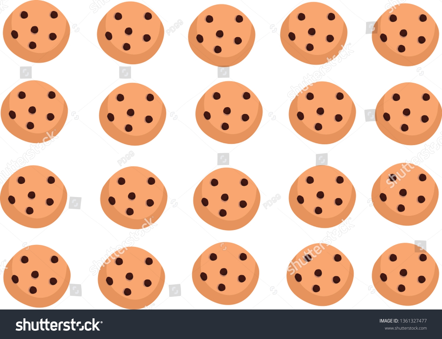 Chocolate Chip Cookie Choco Cookie Icon Stock Vector Royalty Free 1361327477 Shutterstock