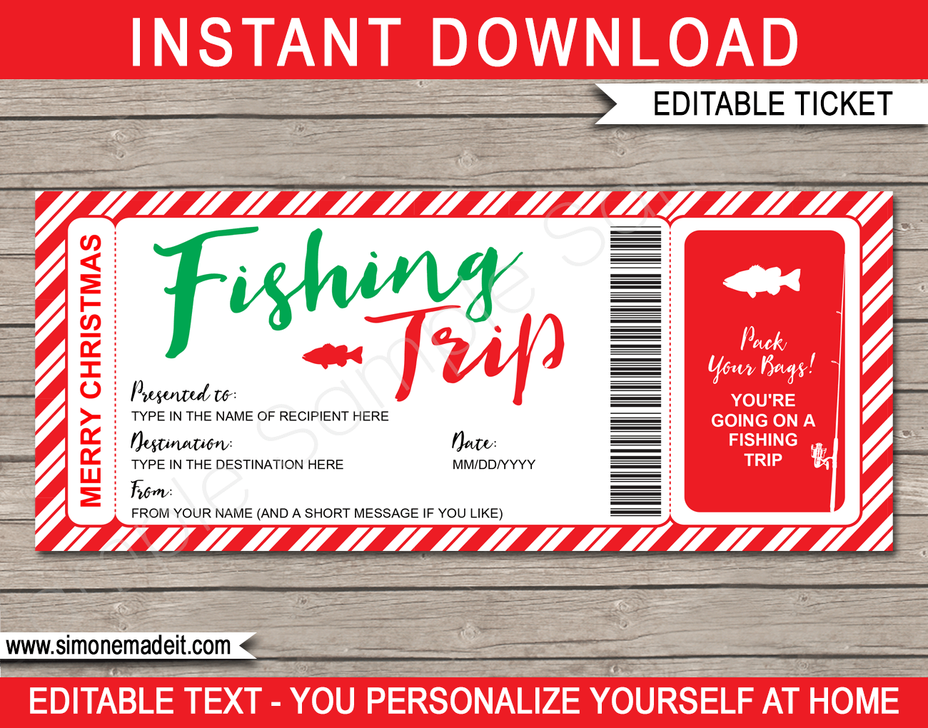 Free Printable Fishing Gift Certificate Template