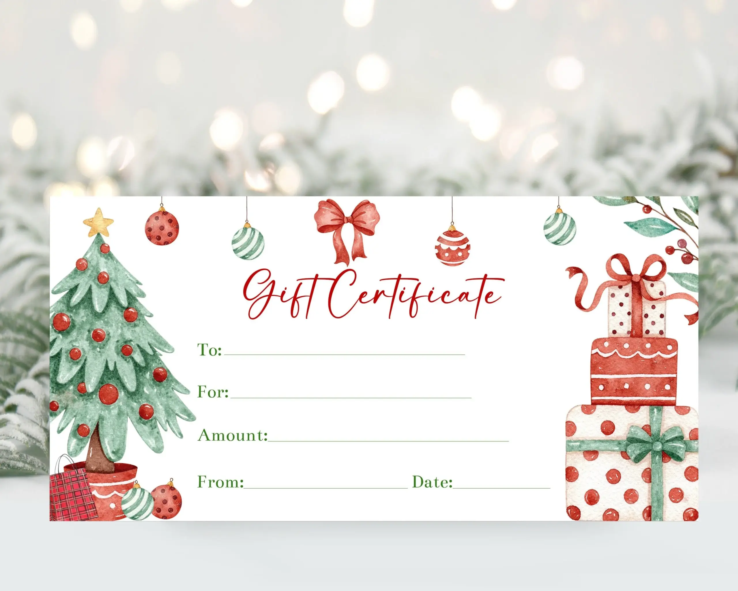 Christmas Gift Certificate Template Free Printable Christmas Gift Certificate Template Free Printable
