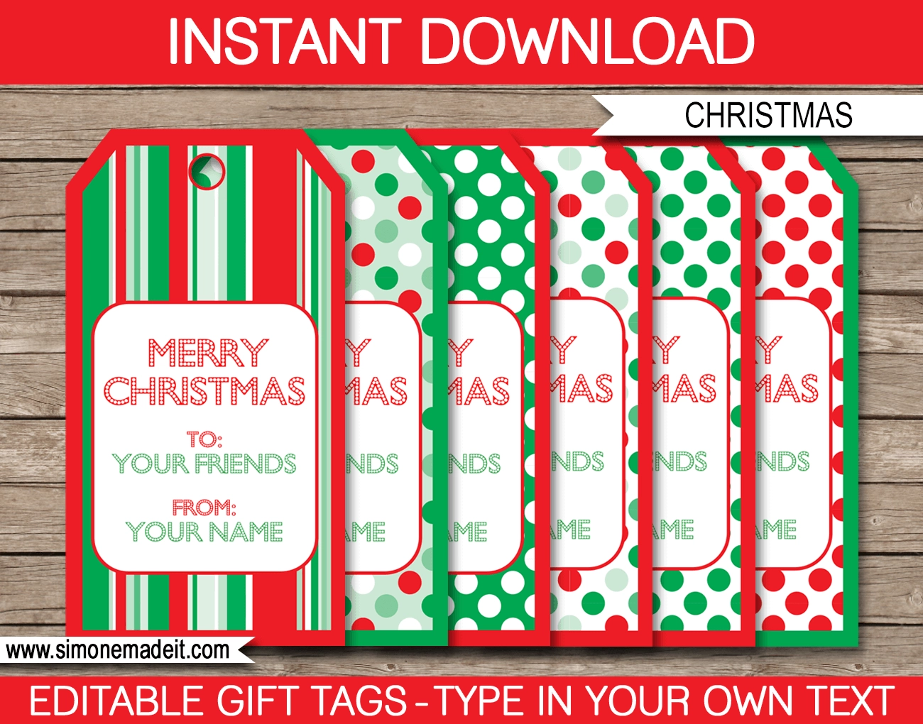 Christmas Tags Template Printable Free