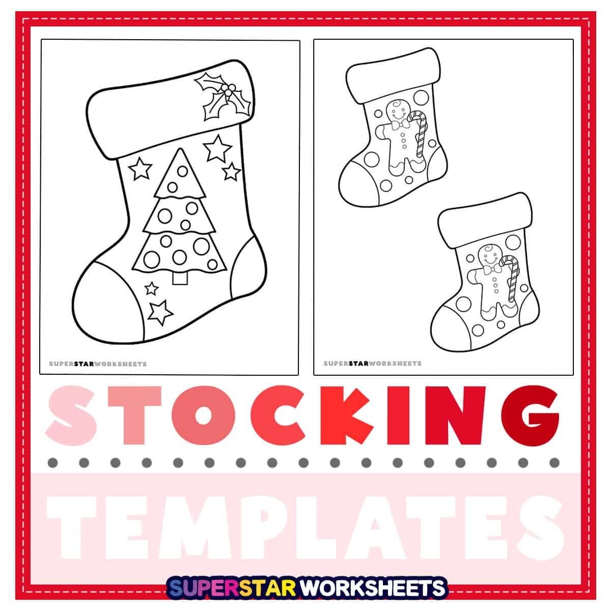 Christmas Stocking Template Free Printables Superstar Worksheets Christmas Stocking Template Free Printables Superstar Worksheets