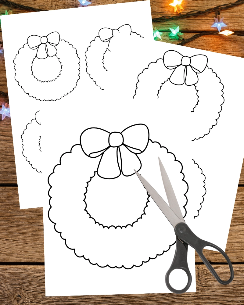 Christmas Wreath Printable Template Craft This Tiny Blue House