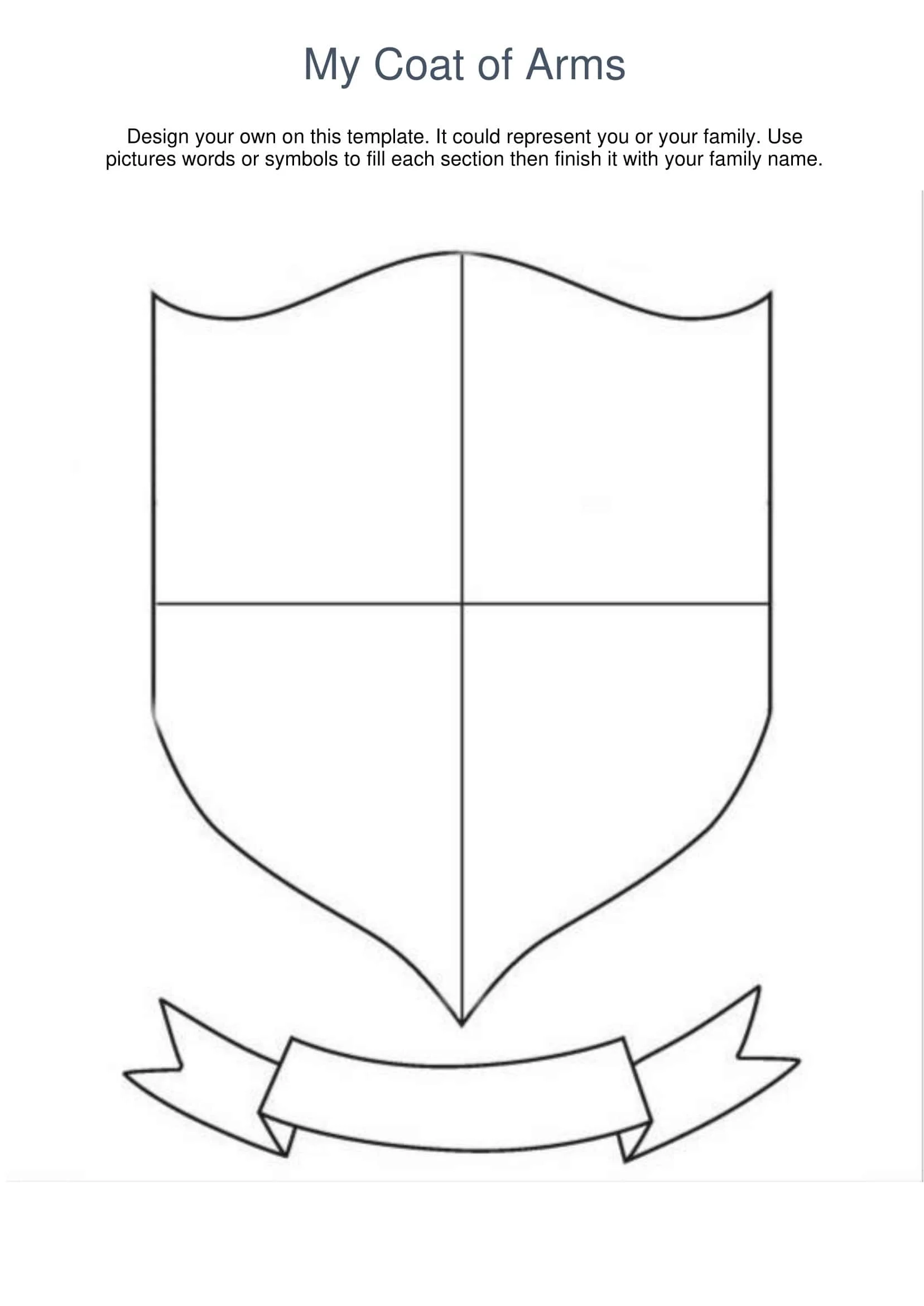 Printable Coat Of Arms Template