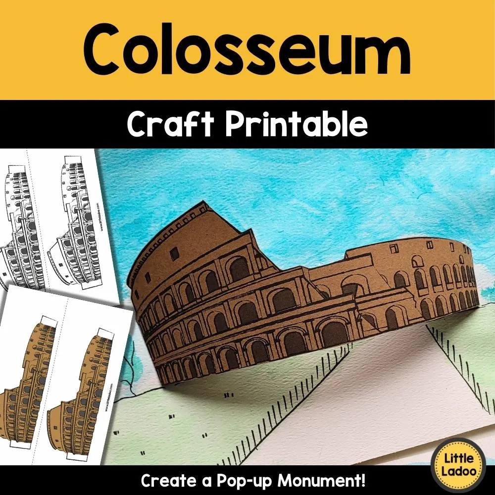 Colosseum Craft Printable 3D Pop up Roman Monument PDF Etsy