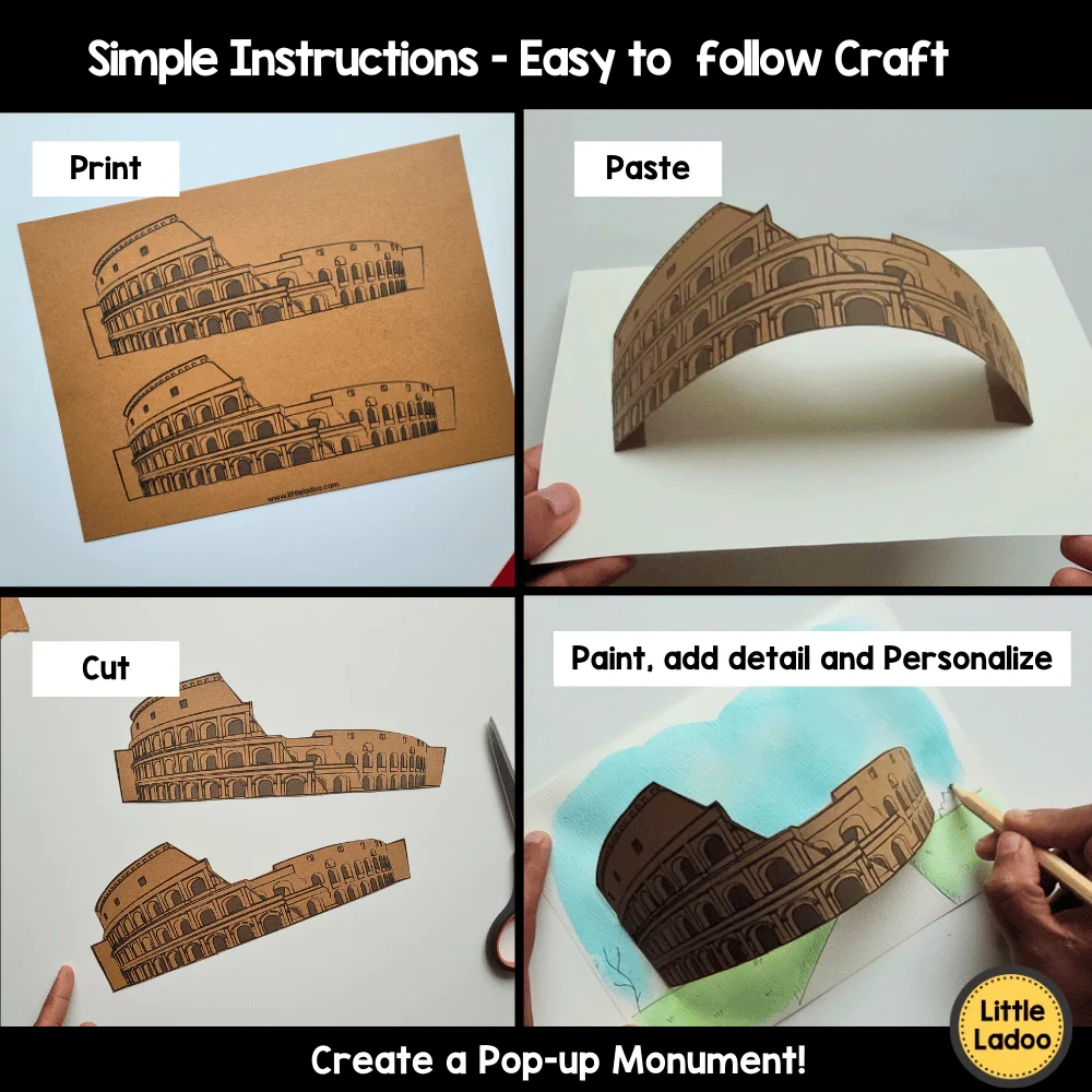 Cut Out Printable Colosseum Template