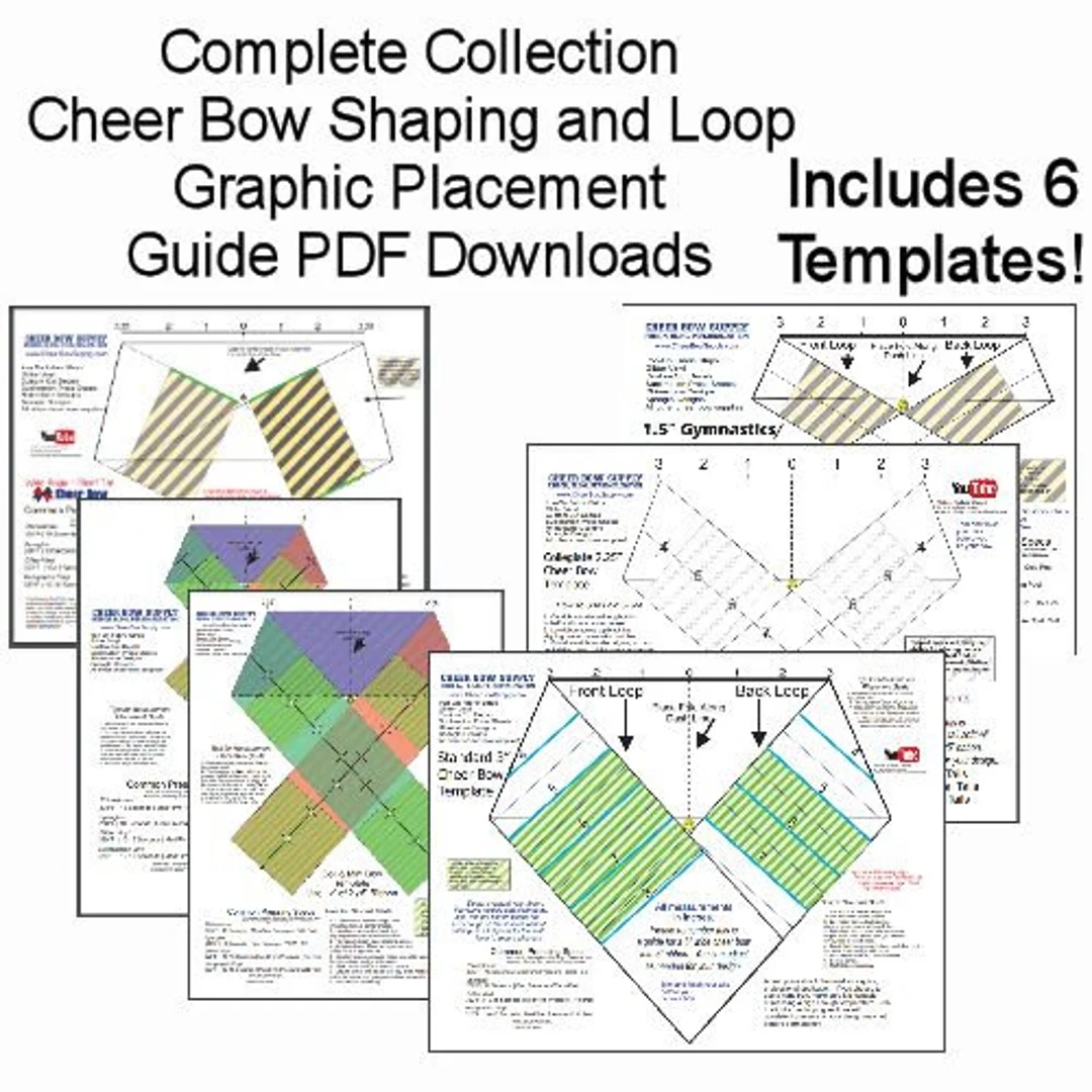 Complete Set Of Printable Cheer Bow Template And Loop Graphic Placement Guide PDF Downloads 6 Bow Styles Etsy Finland Complete Set Of Printable Cheer Bow Template And Loop Graphic Placement Guide PDF Downloads 6 Bow Styles Etsy Finland