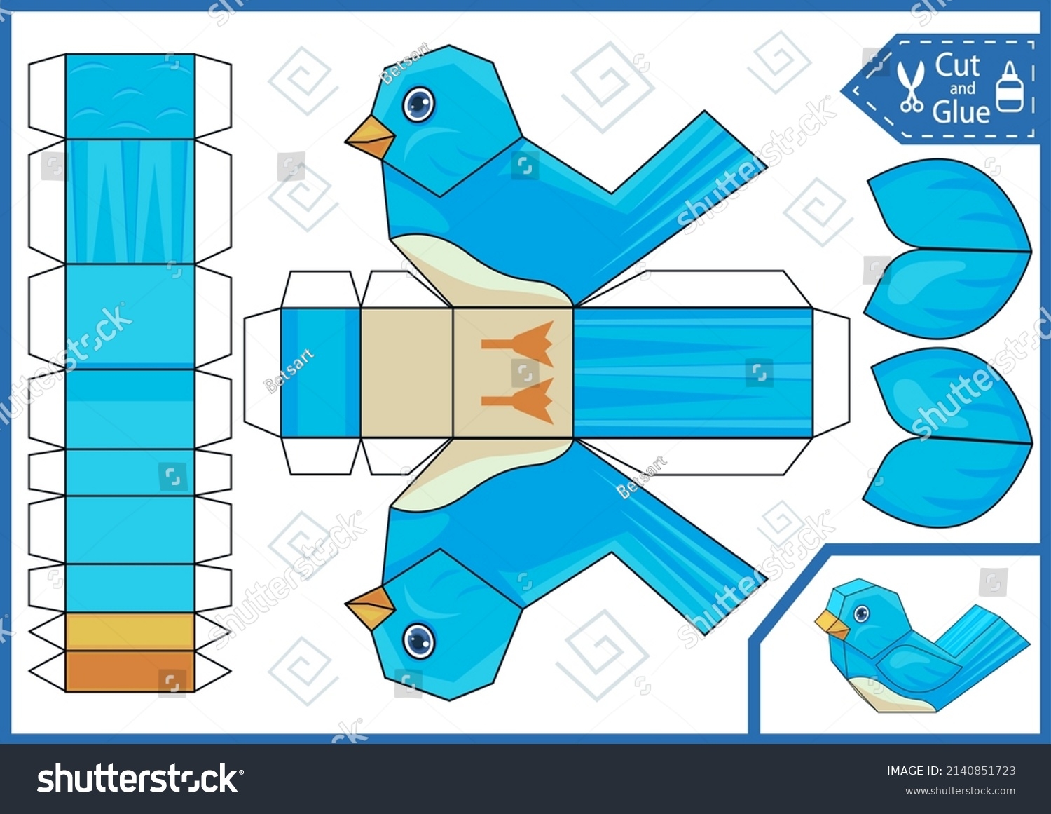 Craft Cut Glue Paper 3d Bird Stock Vector Royalty Free 2140851723 Shutterstock Craft Cut Glue Paper 3d Bird Stock Vector Royalty Free 2140851723 Shutterstock