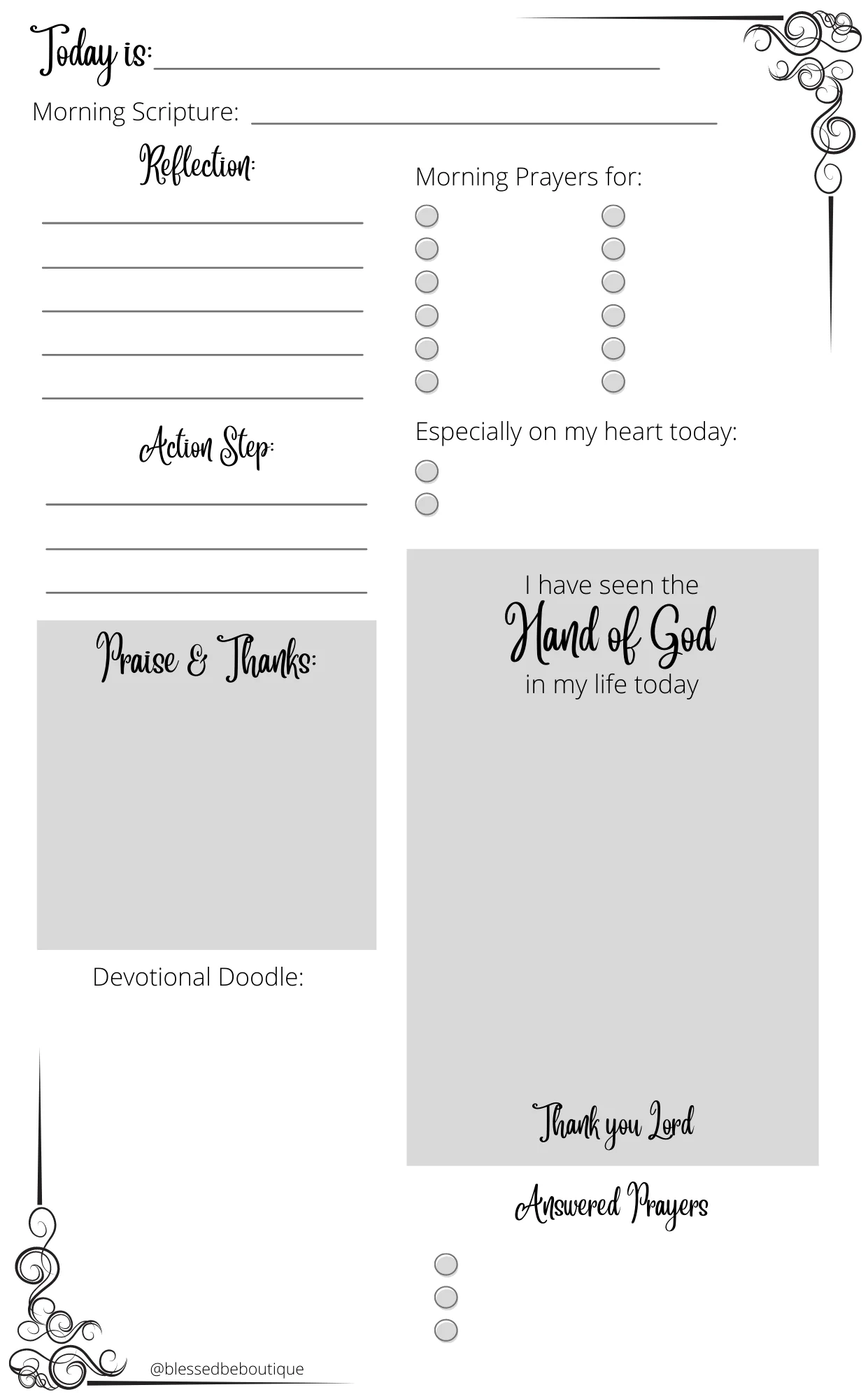 Daily Scripture Journal Template Blessed Be Boutique