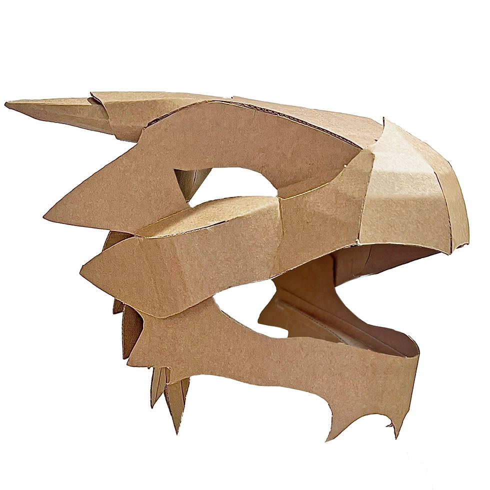 DIY CARDBOARD DRAGON HEAD COSTUME